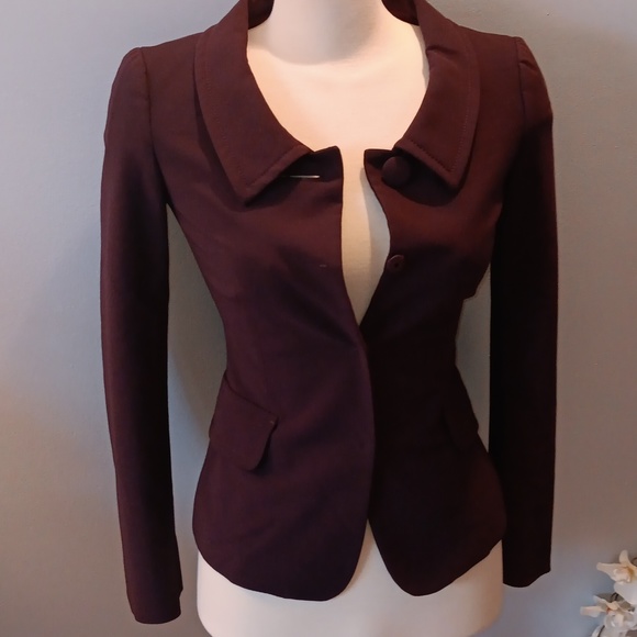 Prada virgin wool eggplant blazer - Picture 2 of 9